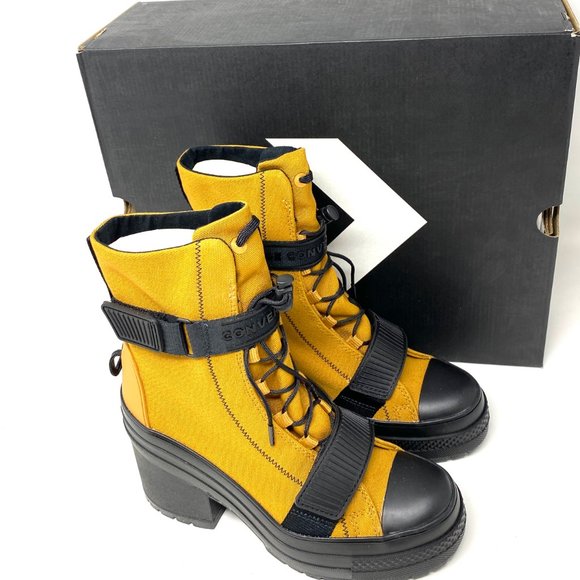 Converse Women's Size 571002C Chuck Taylor AS GR82 Wheat Brown Yellow Heel Boots - Picture 5 of 8